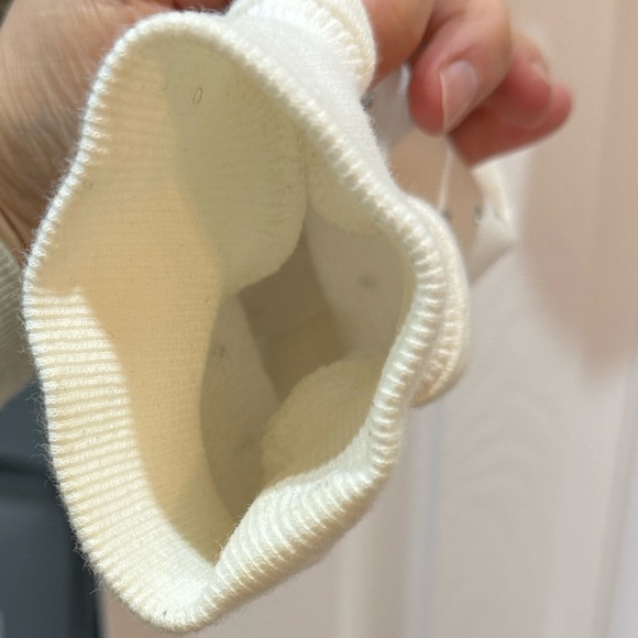 AKIRA Cream cropped Hoodie with Crystal Rhinestone Accents - Picture 7 of 14